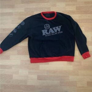 Men's raw rolling papers Black and Red Sweater